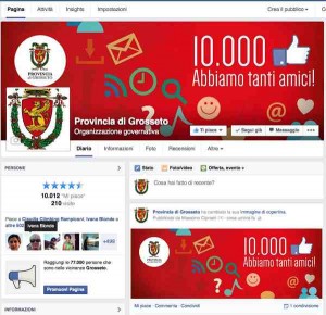 Pagina Facebook della Provincia